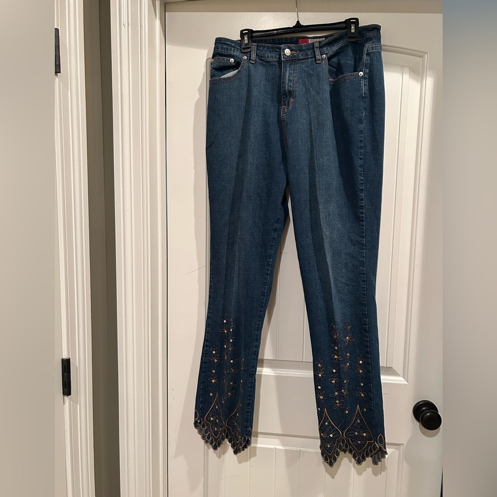 CJ Embroidered Blue Women's Jeans size 16